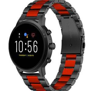 fossil-gen-5-stalen-band-zwart-rood