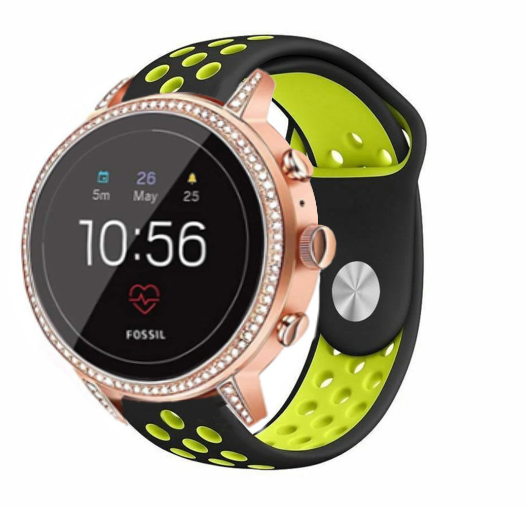 Fossil Gen 4 Venture (HR) Sport Strap (Black/Yellow)