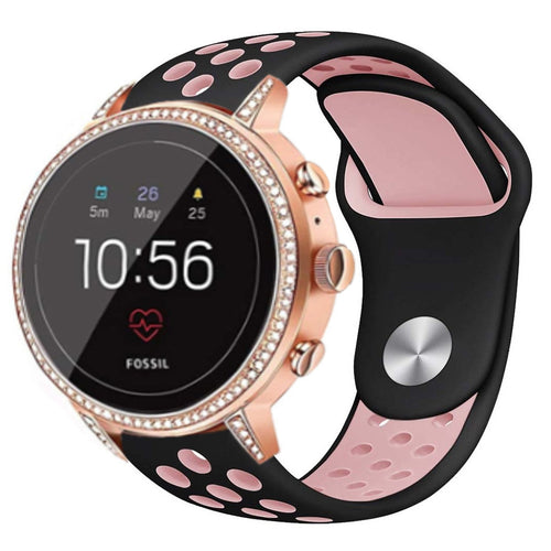 fossil-gen-5e-42mm-silicone-zwart-roze