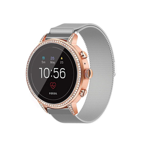 Correa milanesa Fossil Gen 4 Venture HR (plateado)
