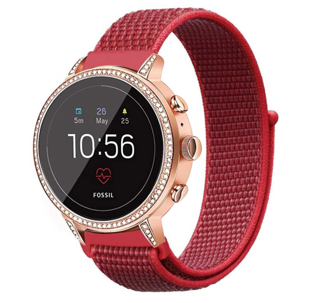 Fossil Gen 4 Venture (HR) Nylon Strap (Red)