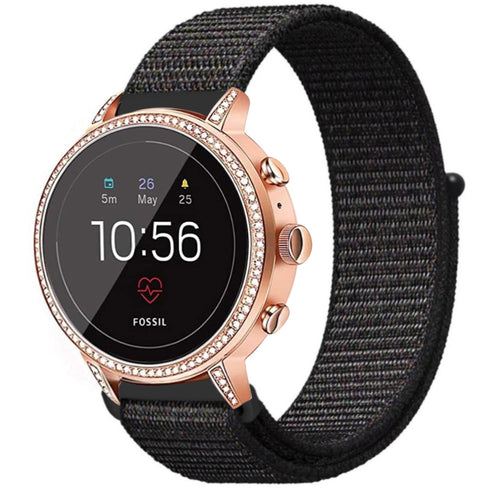 Correa nylon Fossil Gen 4 Venture HR (negro)