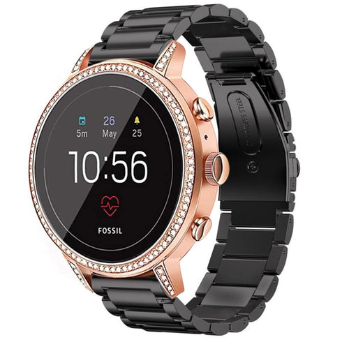 Correa acero Fossil Gen 4 Venture HR (negro)