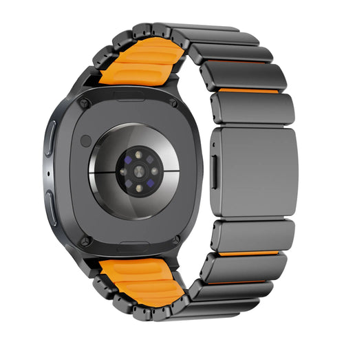 Bandz Samsung Galaxy Watch 8 - 40mm Titanium Strap 'Hybrid' (Black/Orange)
