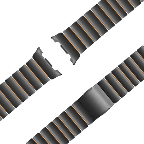 Bandz Samsung Galaxy Watch 8 - 40mm Titanium Strap 'Hybrid' (Black/Orange)