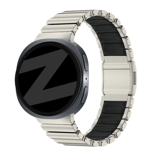Bandz Samsung Galaxy Watch 8 Classic Titanium Strap 'Hybrid' (Titanium/Black)
