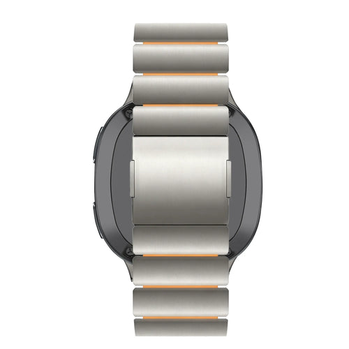Bandz Samsung Galaxy Watch 8 - 44mm Titanium Strap 'Hybrid' (Titanium/Orange)