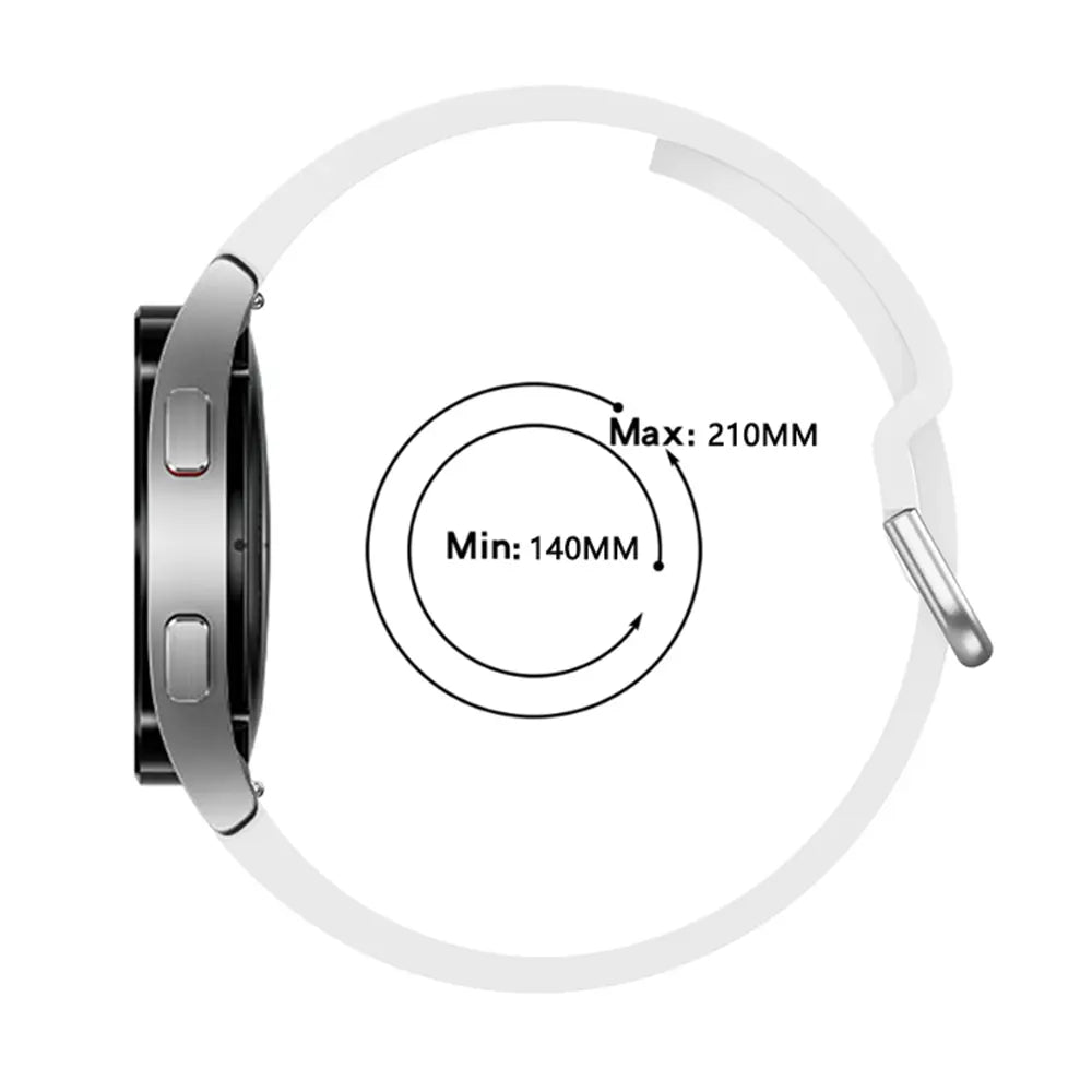 Samsung Galaxy Watch 6 Classic - 47mm Buckled Silicone Strap (White)