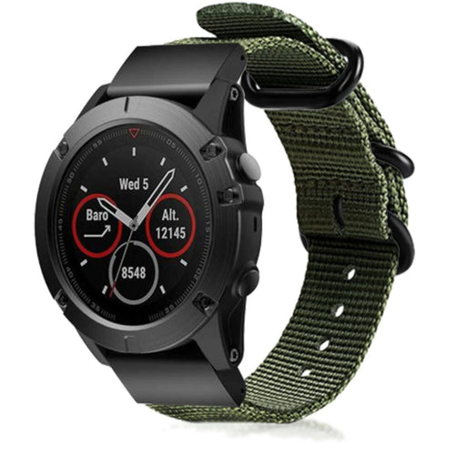 Correa nylon con hebilla Garmin Fenix 5/6 (verde)