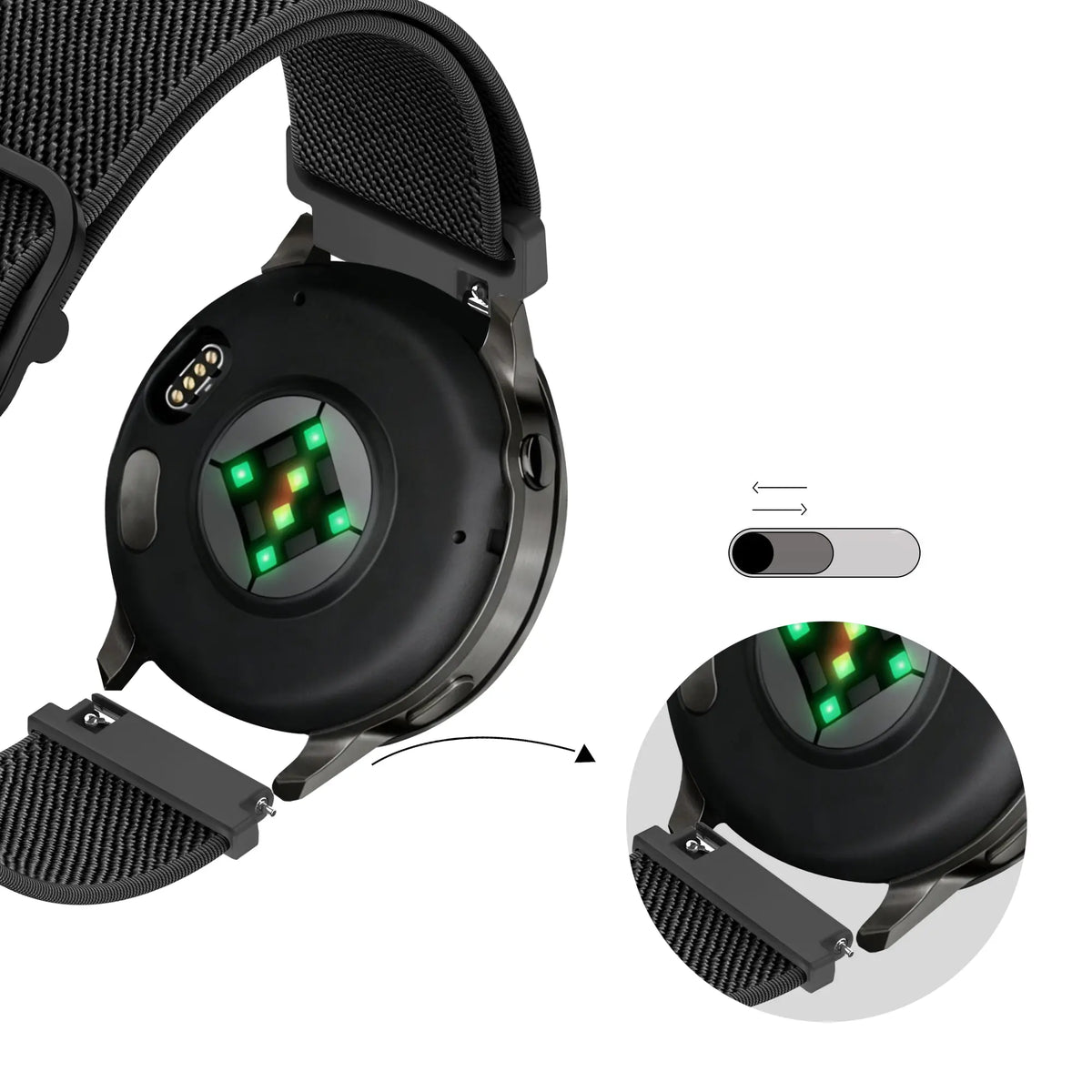 Bandz Correa elástica Garmin Vivoactive 4s (negro)