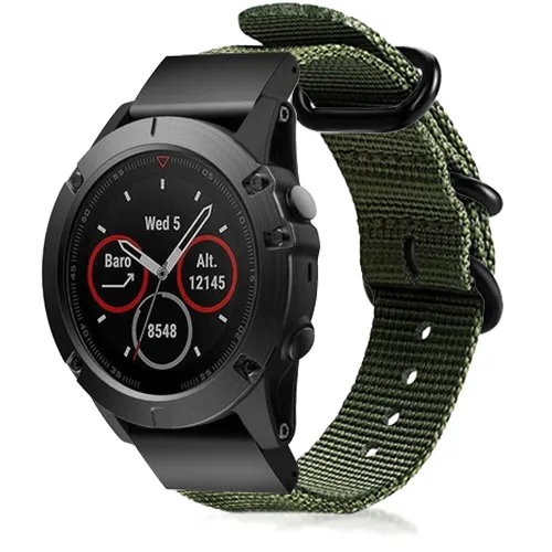 Garmin Fenix 5x/6x Nylon Strap with Buckle (Green)