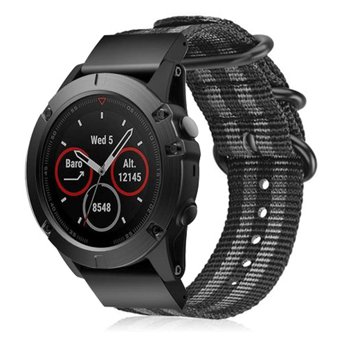 Garmin Quatix 8 Pro - 47mm Nylon Buckle Strap (Black/Grey)
