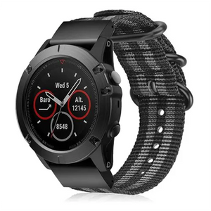 Garmin Quatix 8 Pro - 47mm Nylon Buckle Strap (Black/Grey)