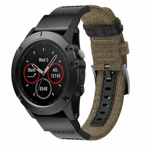 Correa nylon híbrida Garmin Quatix 8 - 47mm (beige)