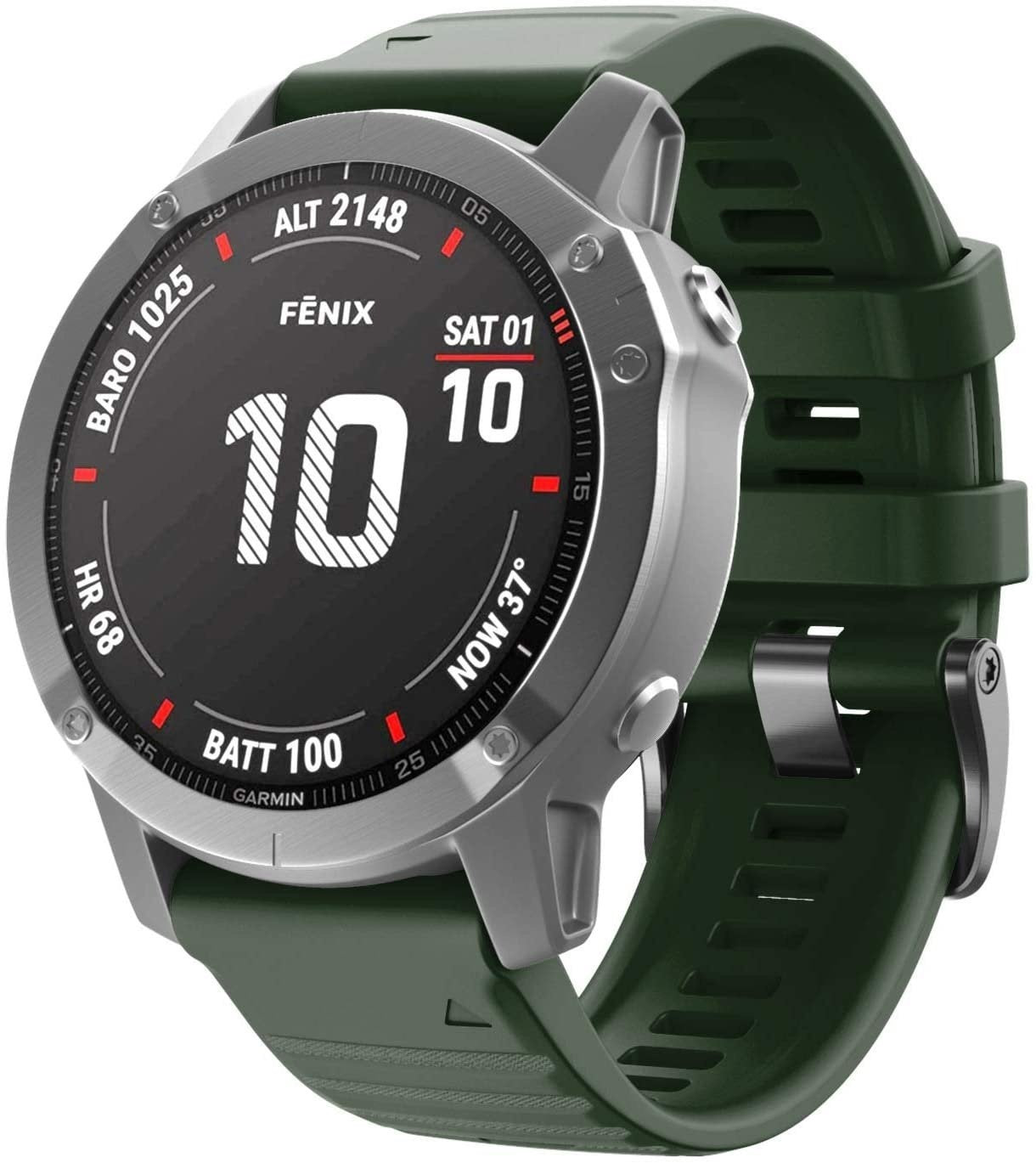 Correa silicona Garmin Quatix 8 - 51mm (verde oscuro)
