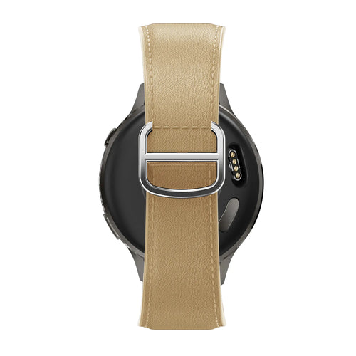 Bandz Garmin Vivomove Sport Leather Strap 'D-Type' (Creme)
