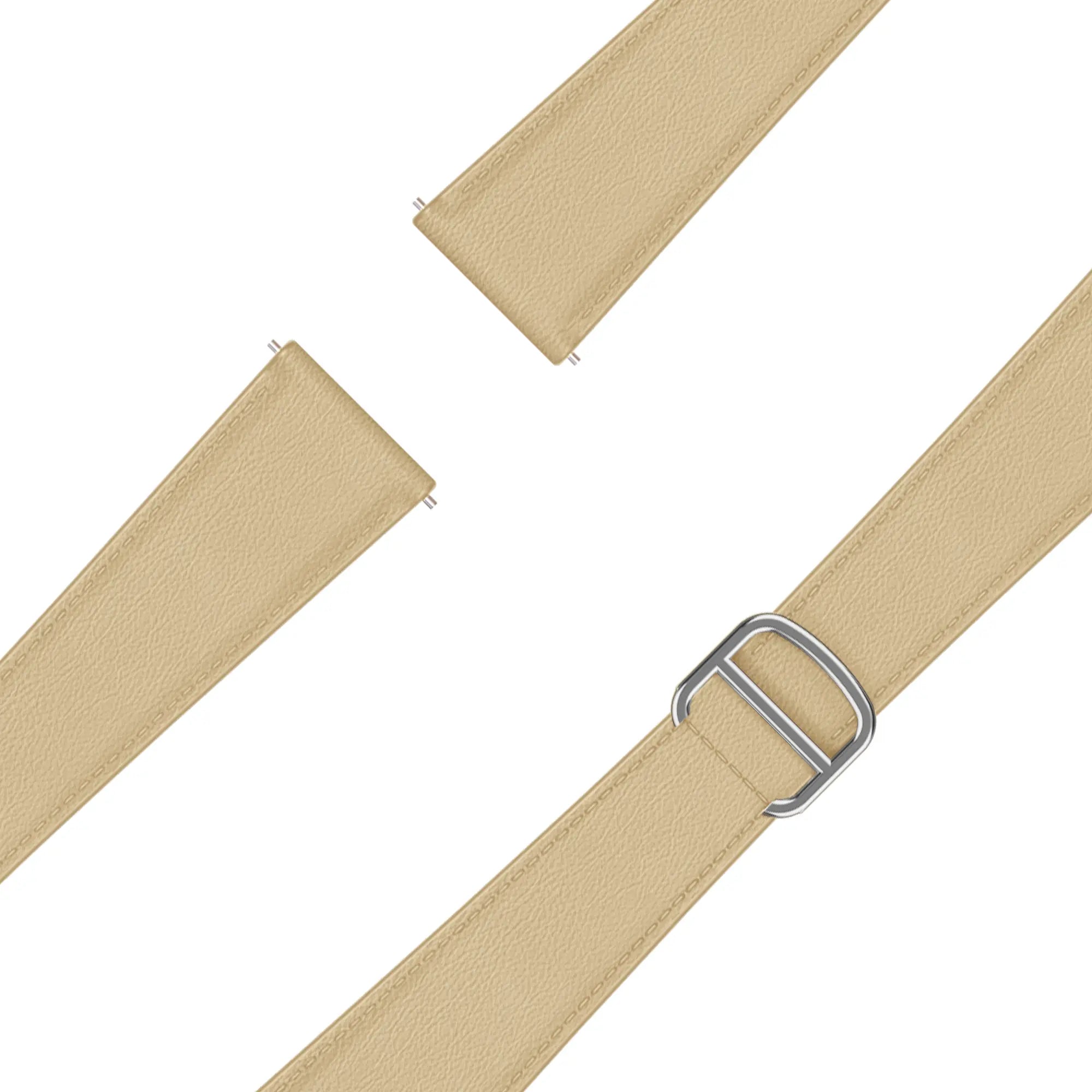 Bandz Garmin Vivomove Sport Leather Strap 'D-Type' (Creme)