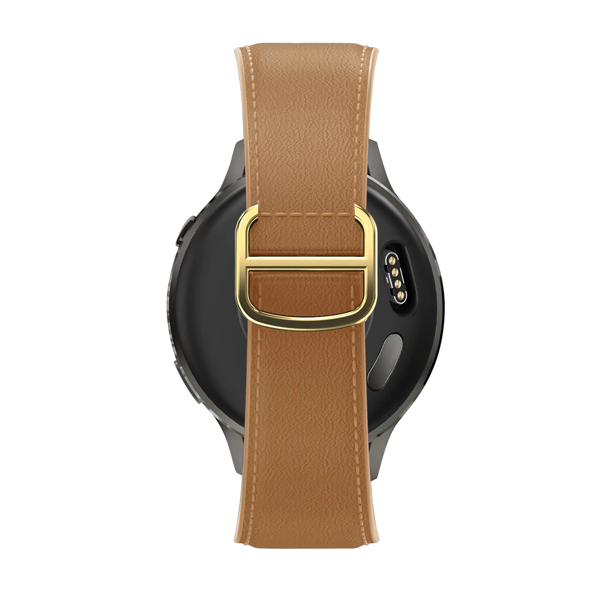 Bandz Garmin Vivomove Trend Leather Strap 'D-Type' (Milk Tea)