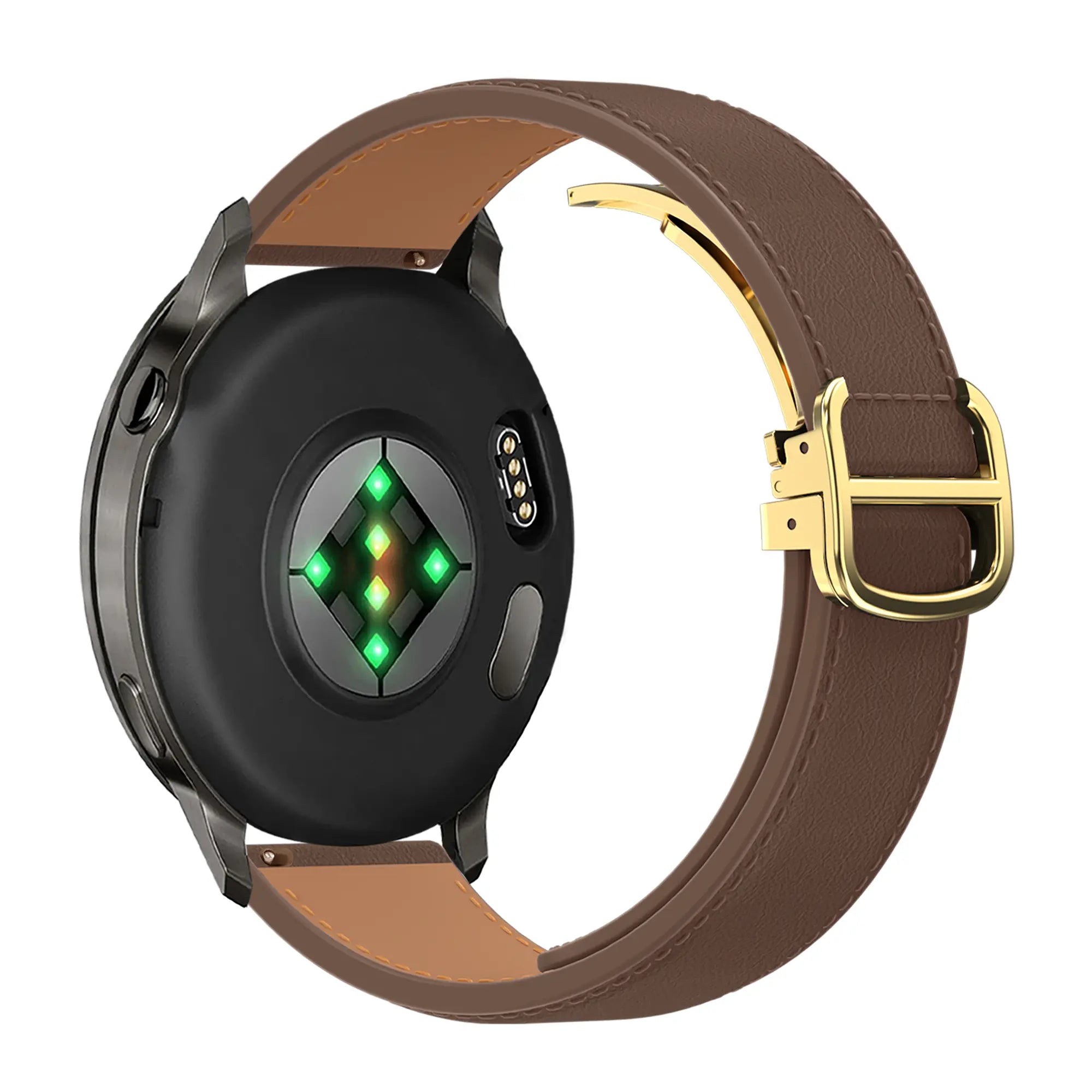 Bandz Correa cuero 'D-Type' Garmin Vivomove Style (marrón oscuro)
