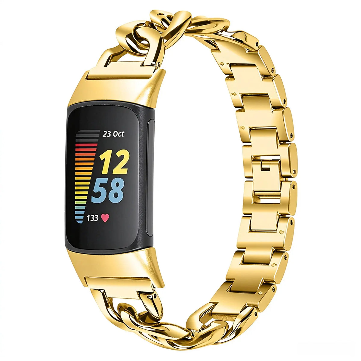 Correa cadena de acero Fitbit Charge 5 (dorado)