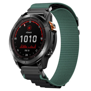 Correa Alpine nylon Garmin Quatix 7 (verde/negro)
