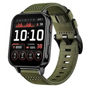 Correa nylon con hebilla Garmin Venu X1 (verde)