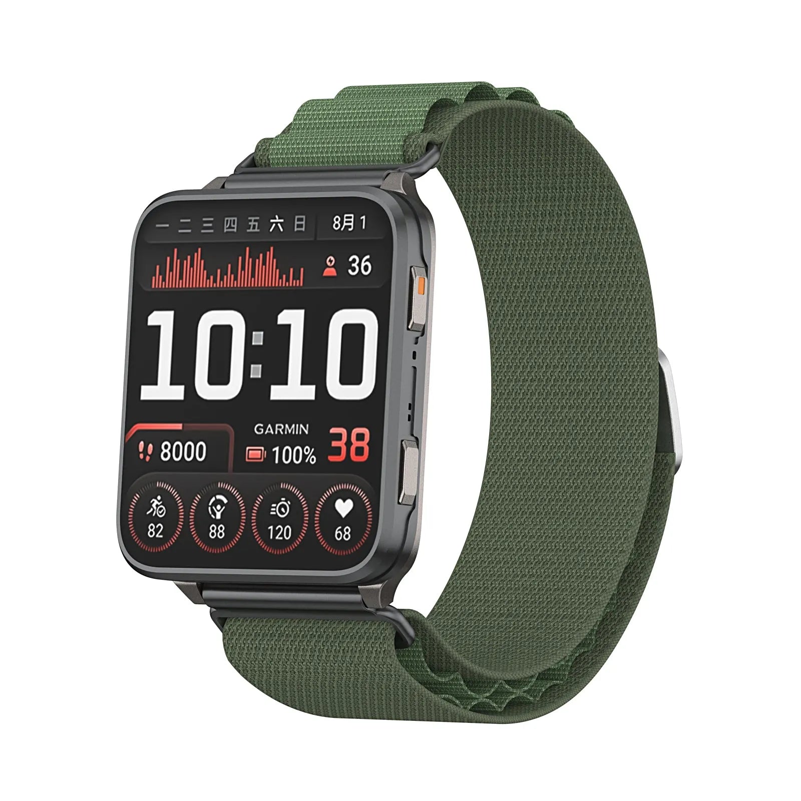 Correa nylon Alpine TicWatch Pro 5 Enduro (verde)
