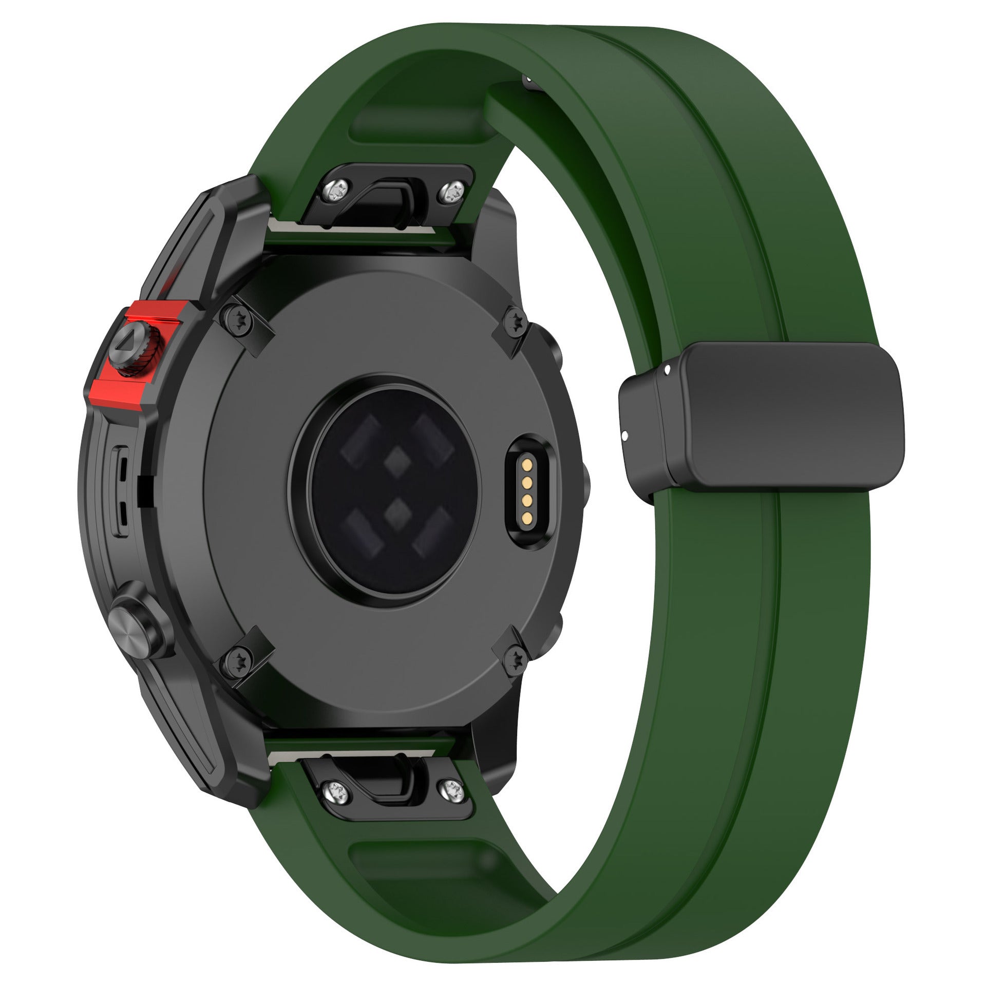 Correa silicona con hebilla-D Garmin Epix Pro (Gen 2) 51mm (verde militar)