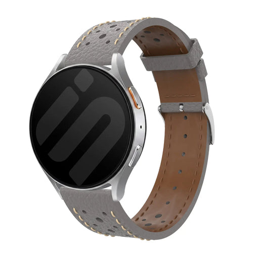 22mm breathable leather band grey