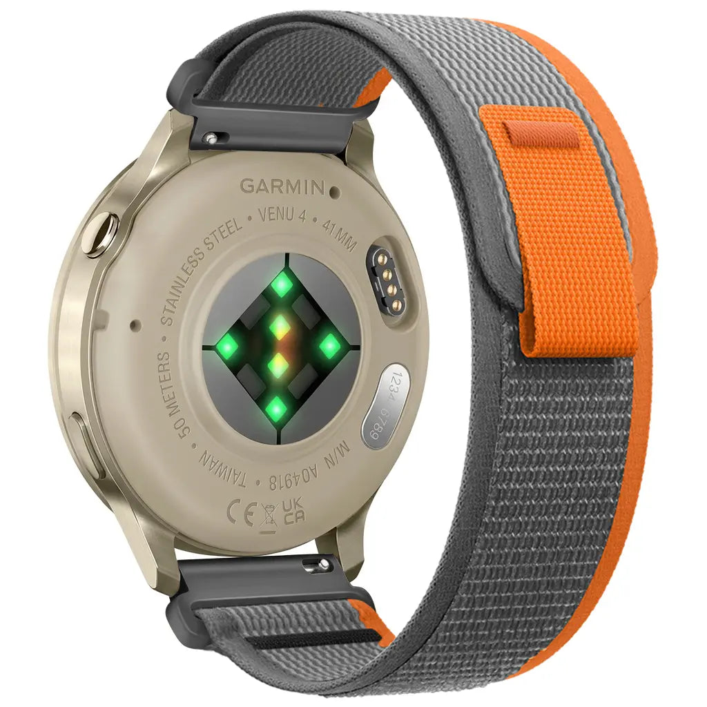 Correa nylon trail Garmin Venu (gris/naranja)