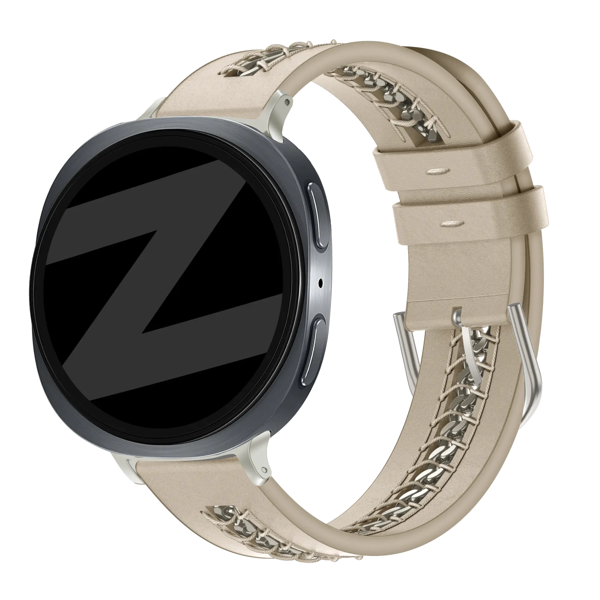 Bandz Correa cuero 'Chains' Samsung Galaxy Watch 8 - 44mm (beige)