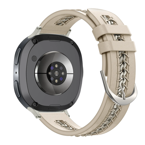 Bandz Correa cuero 'Chains' Samsung Galaxy Watch 8 - 44mm (beige)