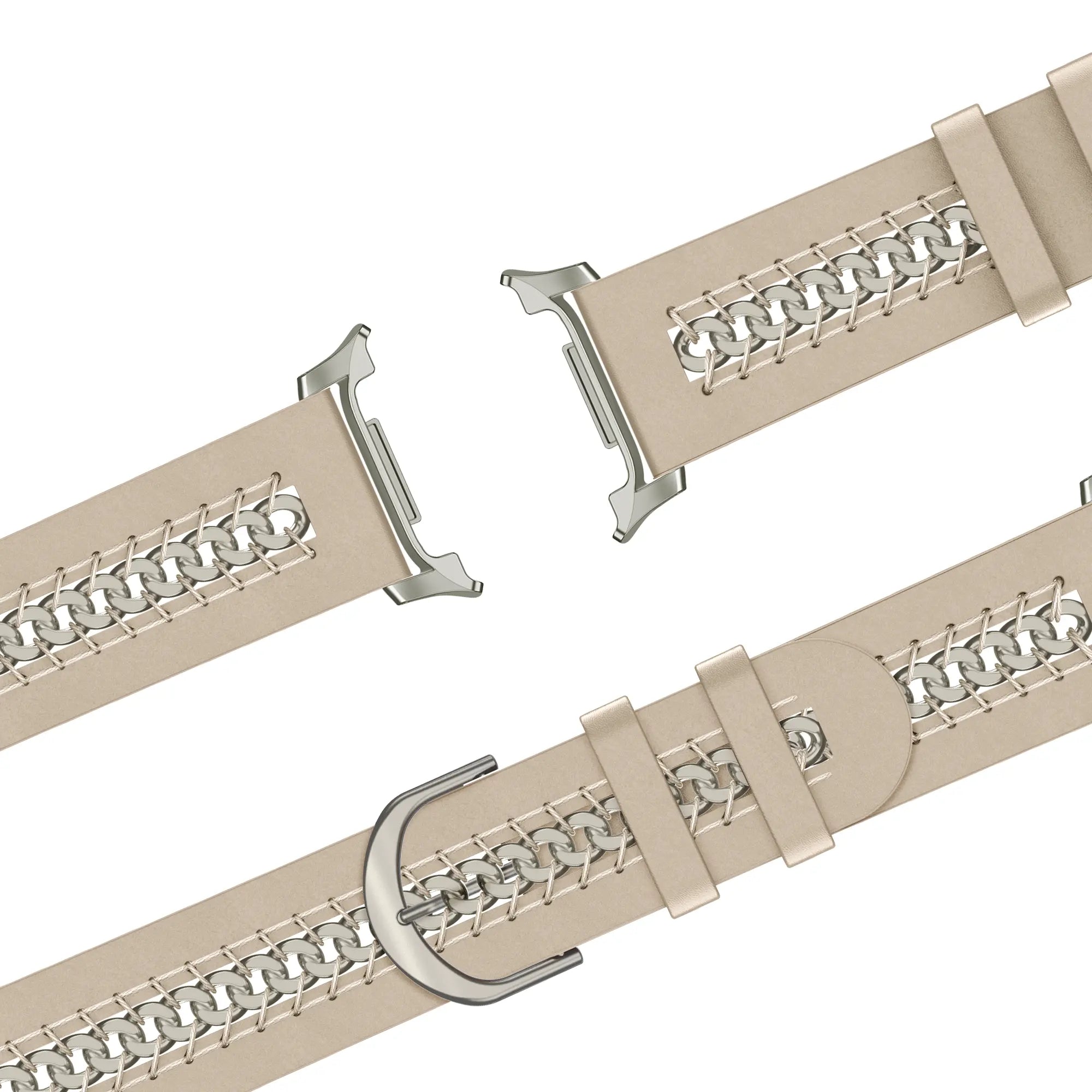 Bandz Correa cuero 'Chains' Samsung Galaxy Watch 8 - 44mm (beige)