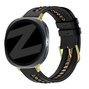 galaxy watch 8 leather band chains black