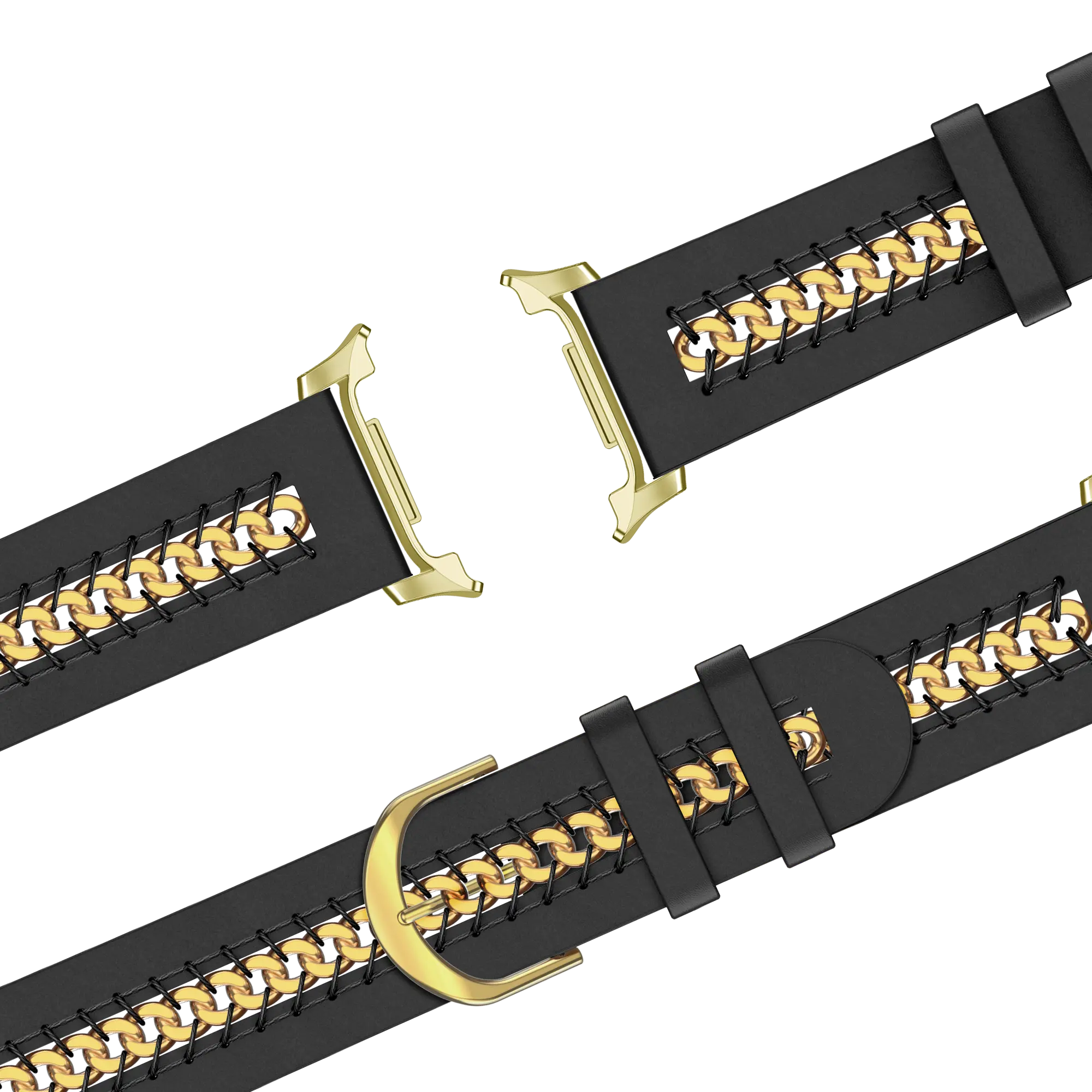 Bandz Correa cuero 'Chains' Samsung Galaxy Watch 8 - 44mm (negro)