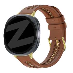 Bandz Correa cuero 'Chains' Samsung Galaxy Watch 8 - 44mm (marrón)