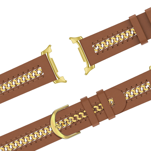 Bandz Correa cuero 'Chains' Samsung Galaxy Watch 8 - 44mm (marrón)