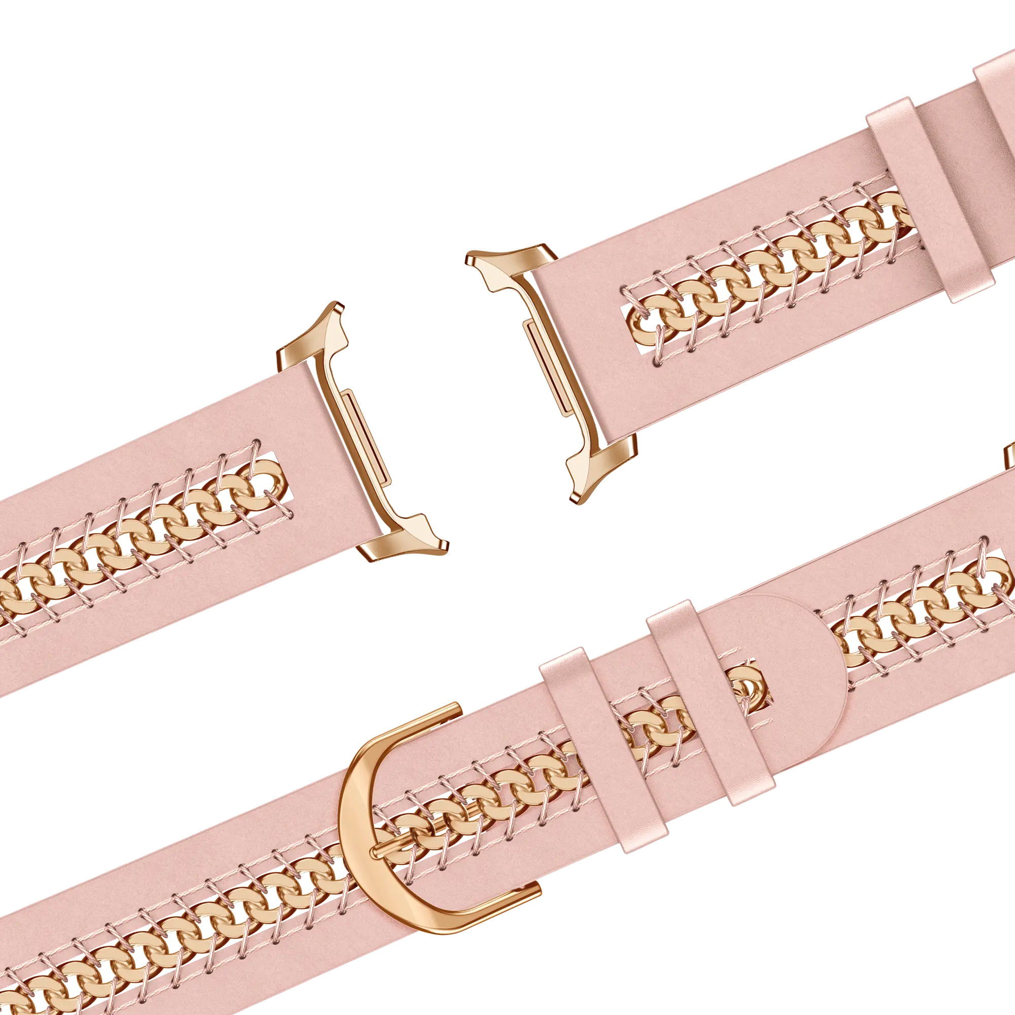 Bandz Correa cuero 'Chains' Samsung Galaxy Watch 8 Classic (rosa)