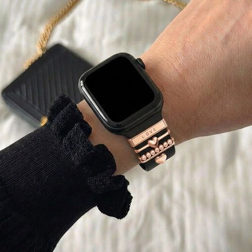 Watch Strap Charm - Hearts (Rose Gold)