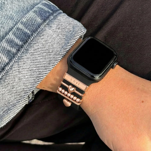 Watch Strap Charm - Hearts (Rose Gold)