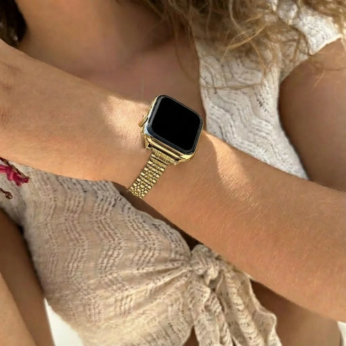 xoxo Wildhearts Correa acero 'slim' Apple Watch (dorado)