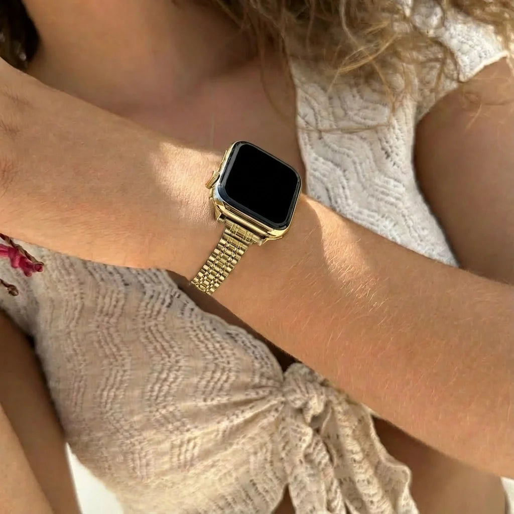 xoxo Wildhearts Correa acero 'slim' Apple Watch (dorado)
