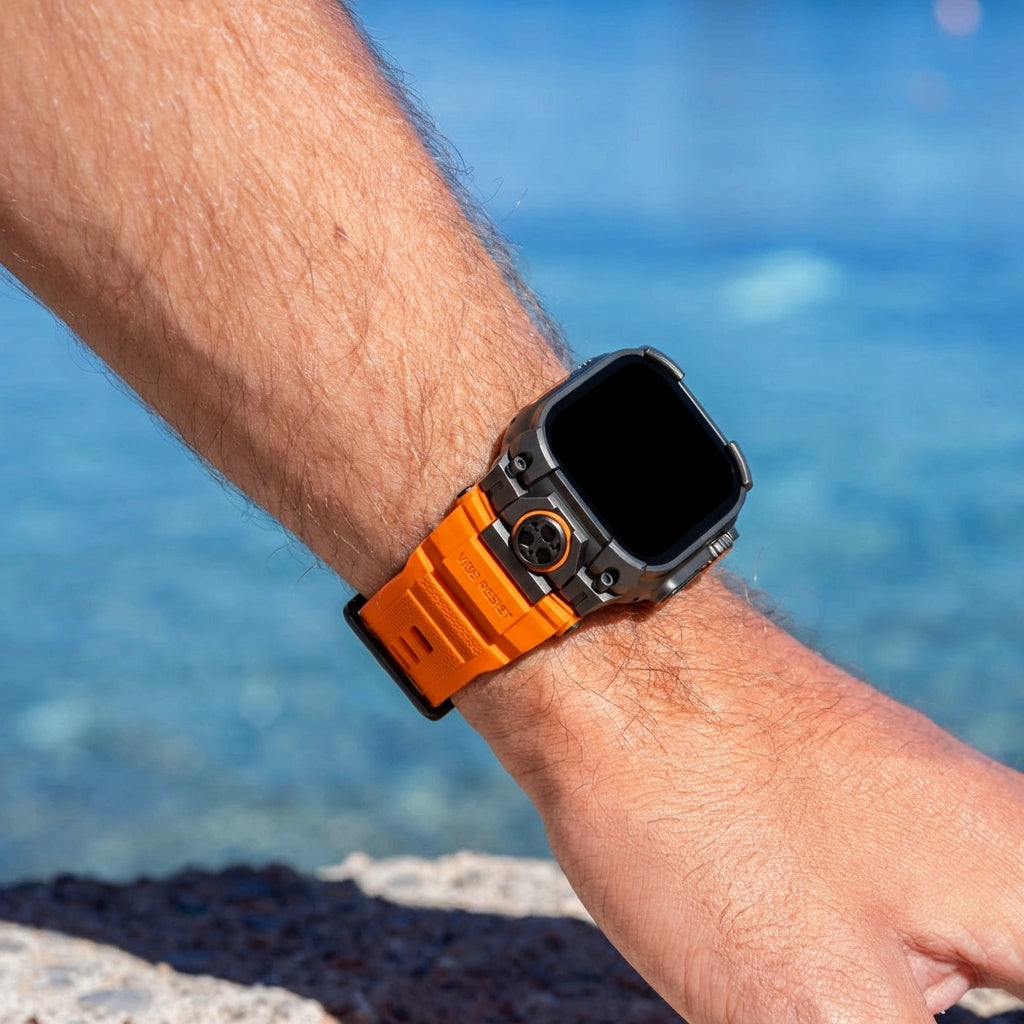 Correa silicona 'Cuatro garras' Apple Watch (naranja)