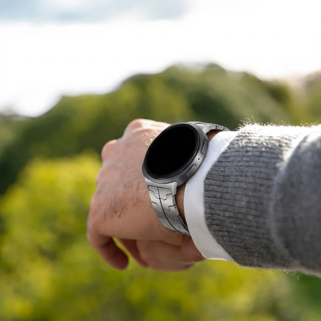 Bandz Samsung Galaxy Watch 8 Classic Titanium Strap 'Iron' (Silver)