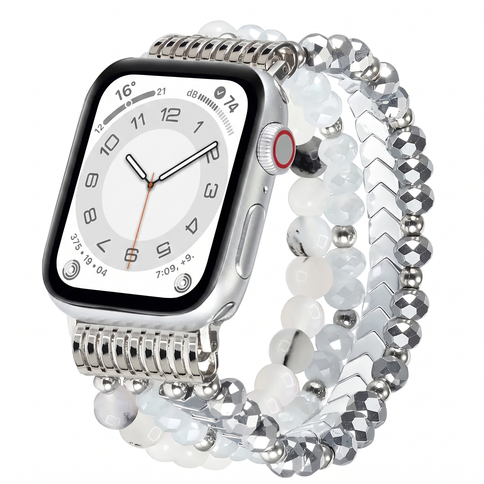Correa con cuentas Apple Watch (plata)