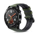 Correa de silicona/cuero Huawei Watch GT 2(negro/verde)