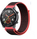 Correa nylon Huawei Watch GT/GT 2 (negro/rojo)