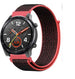 Correa nylon Huawei Watch GT/GT 2 (negro/rojo)