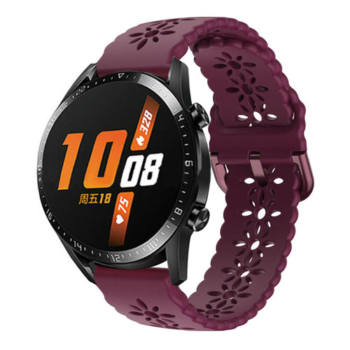 huawei-watch-gt-siliconen-bandje-patroon-bordeaux