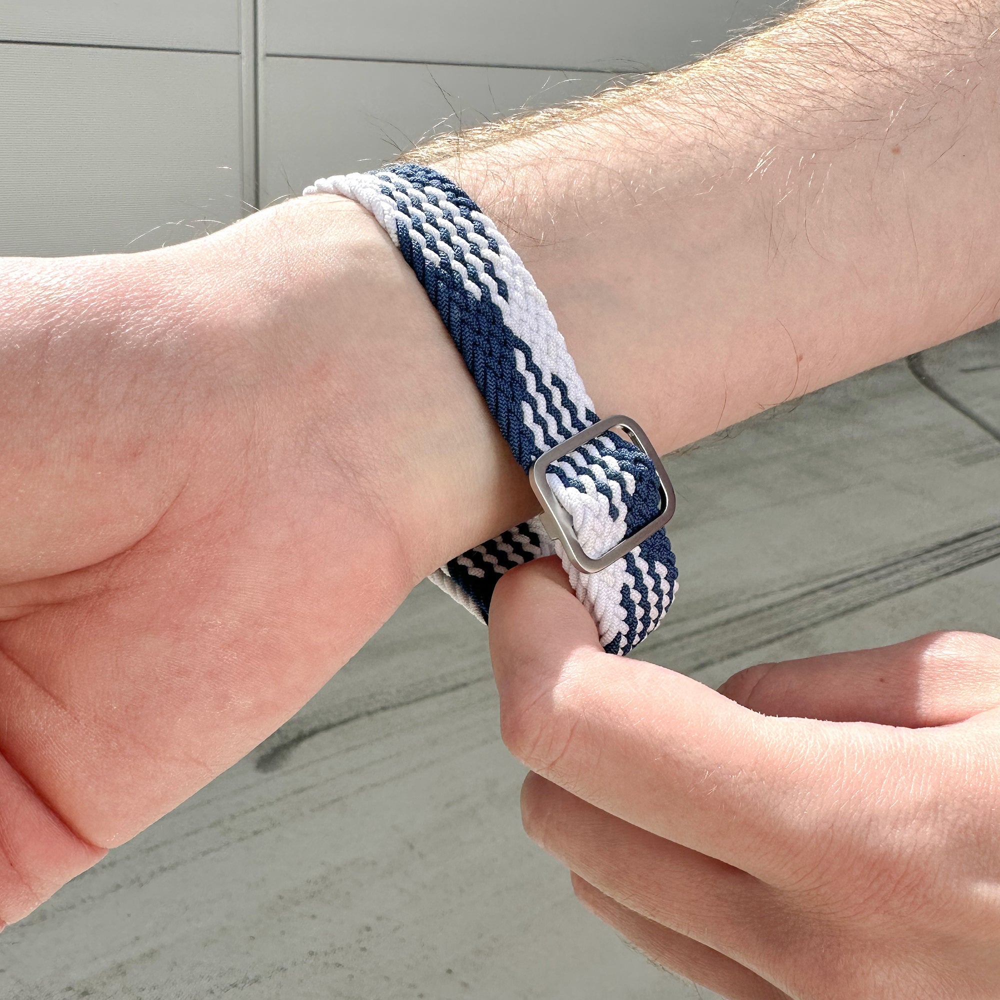 Withings ScanWatch Nova Adjustable Braided Strap (Blue/White)